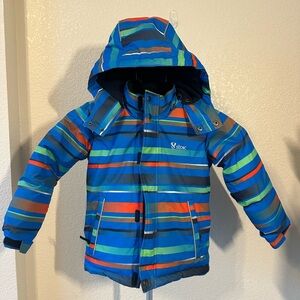 Stoic Kids Striped Blue Winter Ski Jacket size 5